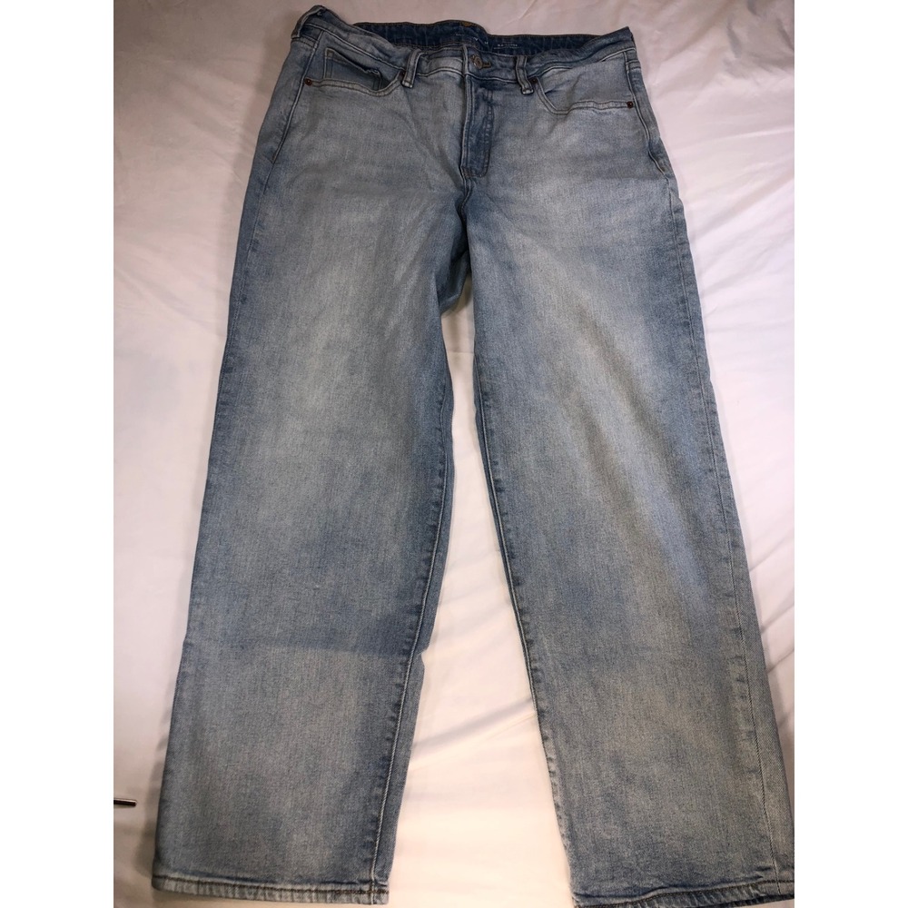 Old Navy OG Loose High Rise Light Wash Blue Straight Leg Jeans Womens 14